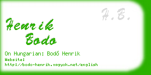 henrik bodo business card