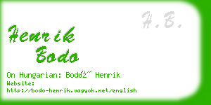 henrik bodo business card